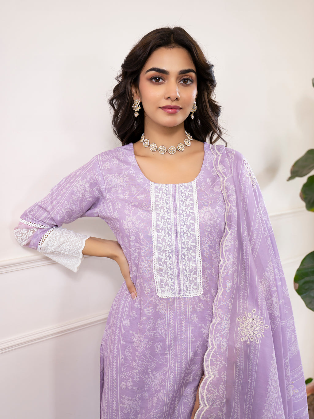 MISHNEE FASHION Women Linen Blend Kurti Pant Dupatta Set