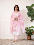 MISHNEE FASHION Women Linen Blend Kurti Pant Dupatta Set